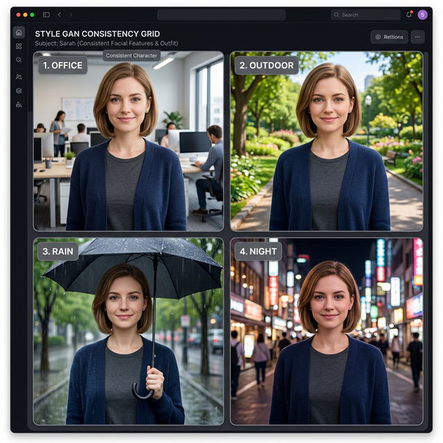Close-up comparison grid showing fine detail improvements in ltx 2.3: facial skin textures, text on signs, hair strands, and fabric weave patterns. 4 panels in a 2x2 grid with before and after labels.