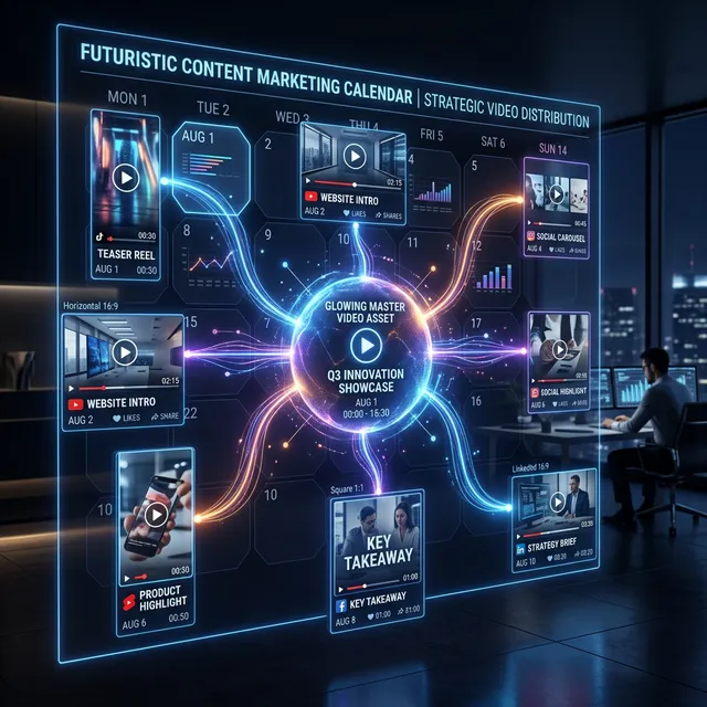 Four AI-generated video ad variants for the same product, each styled differently for different social platforms.